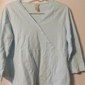 J. Jill 3/4 Sleeve Blue Pullover top Sz S